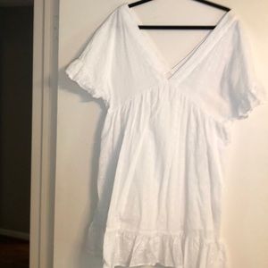 White eyelet cotton dress
